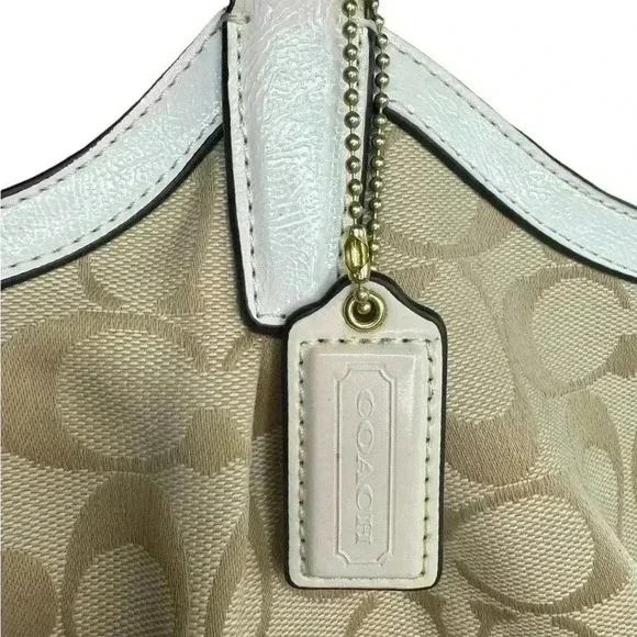 Coach Devin Light Beige Khaki Ivory satchel Handbag Purse. - Picture 3 of 13